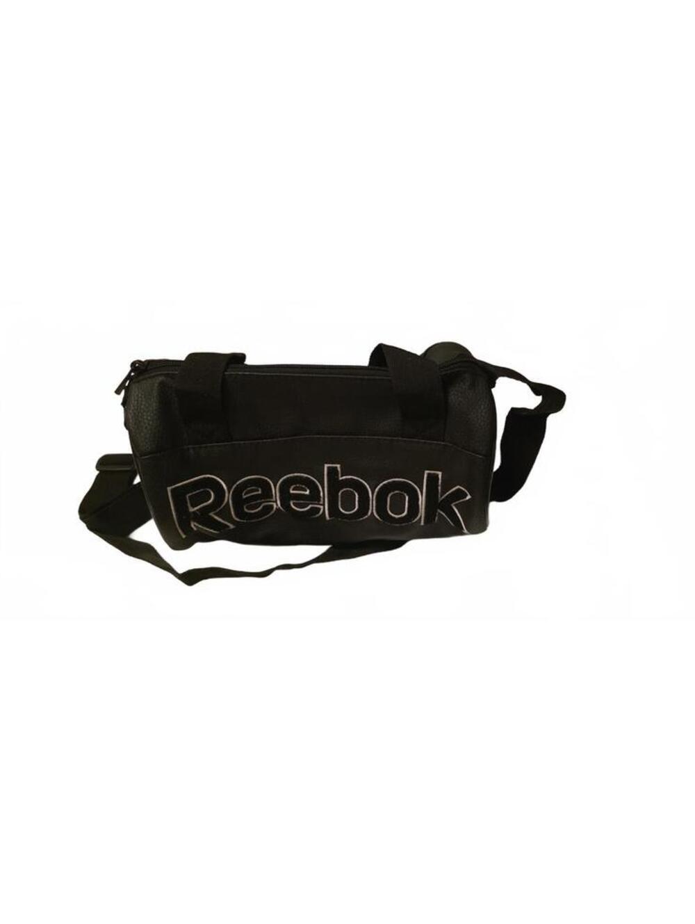 Reebok Black Leather Crossbody Bag with Dual Front Pockets
